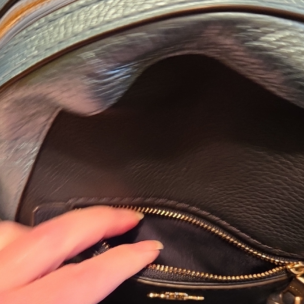 Coach Andi Convertible Black & Metallic Blue Colorblock Leather Backpack - Picture 8 of 11
